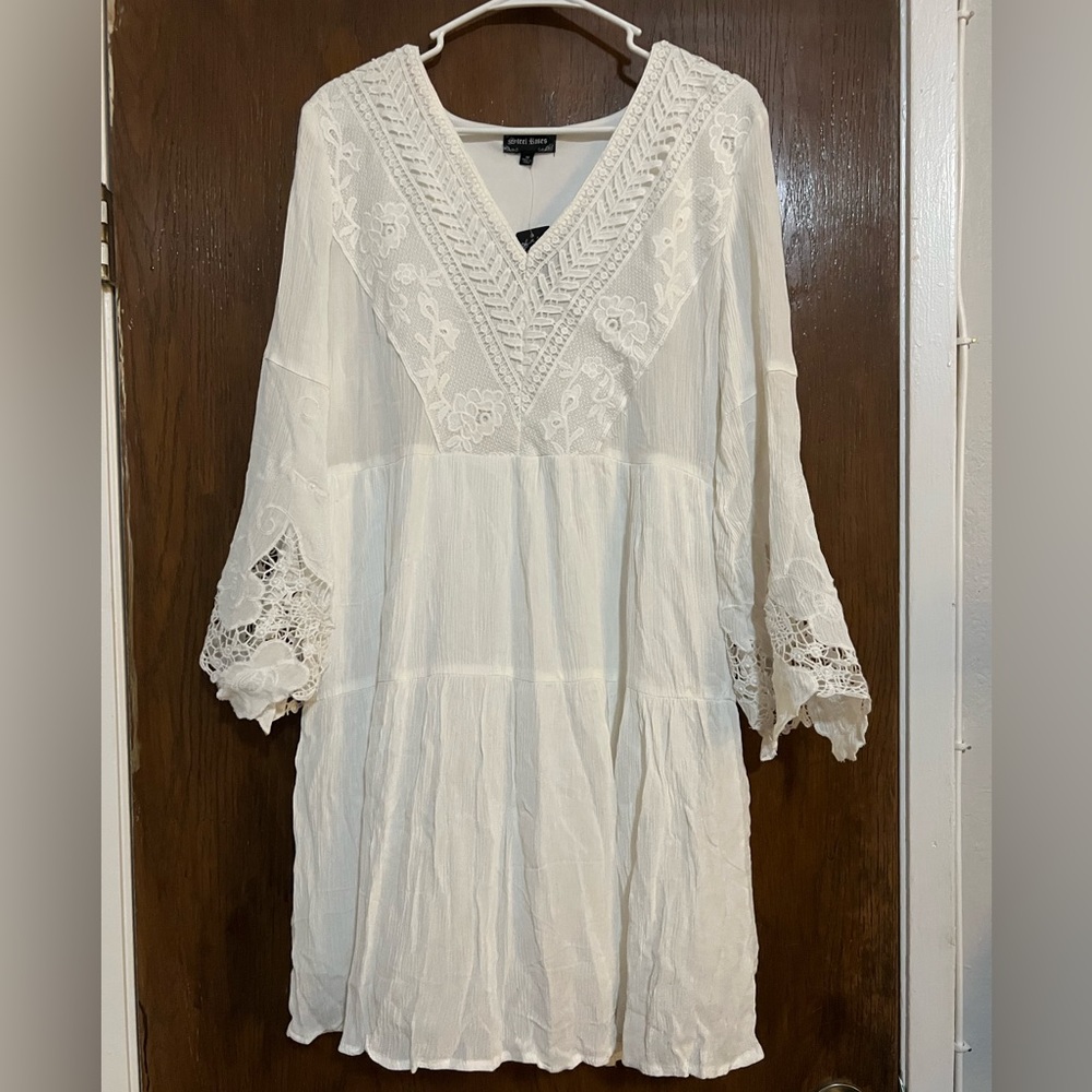White Steel Roses Dress